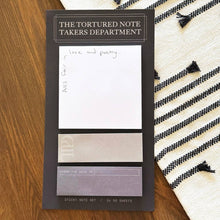 Load image into Gallery viewer, Shop Trimmings - The Tortured Note Takers Department Sticky Note Set
