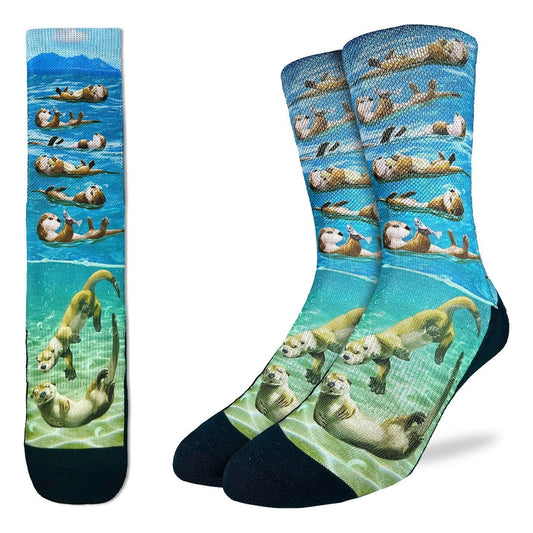 Good Luck Sock - Men's Floating Sea Otters Socks