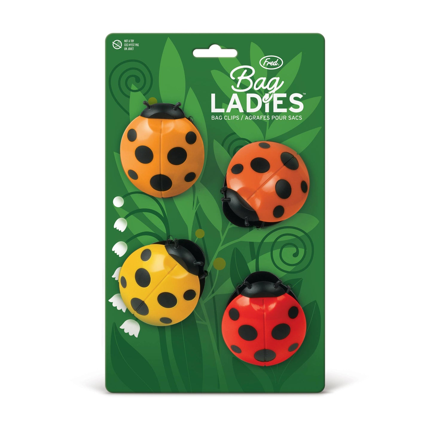 Fred & Friends - Bag Ladies - Ladybug Bag Clips - Set of 4