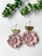 Load image into Gallery viewer, Finley River Millworks  Poppy Dangles  Blush  Clay Earrings
