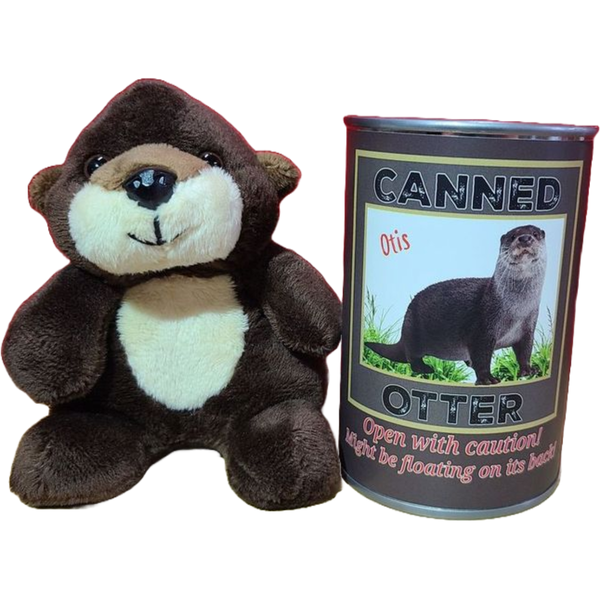 Canned Gifts - Otis the Canned Otter Stuffed Animal Plush w/Funny Jokes