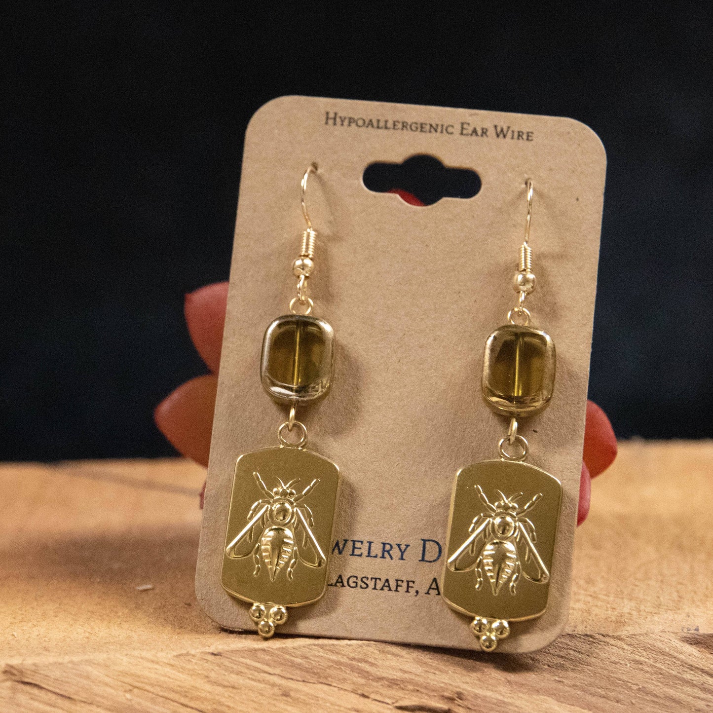 JAC Jewelry Designs - Golden Bee Relief Earrings