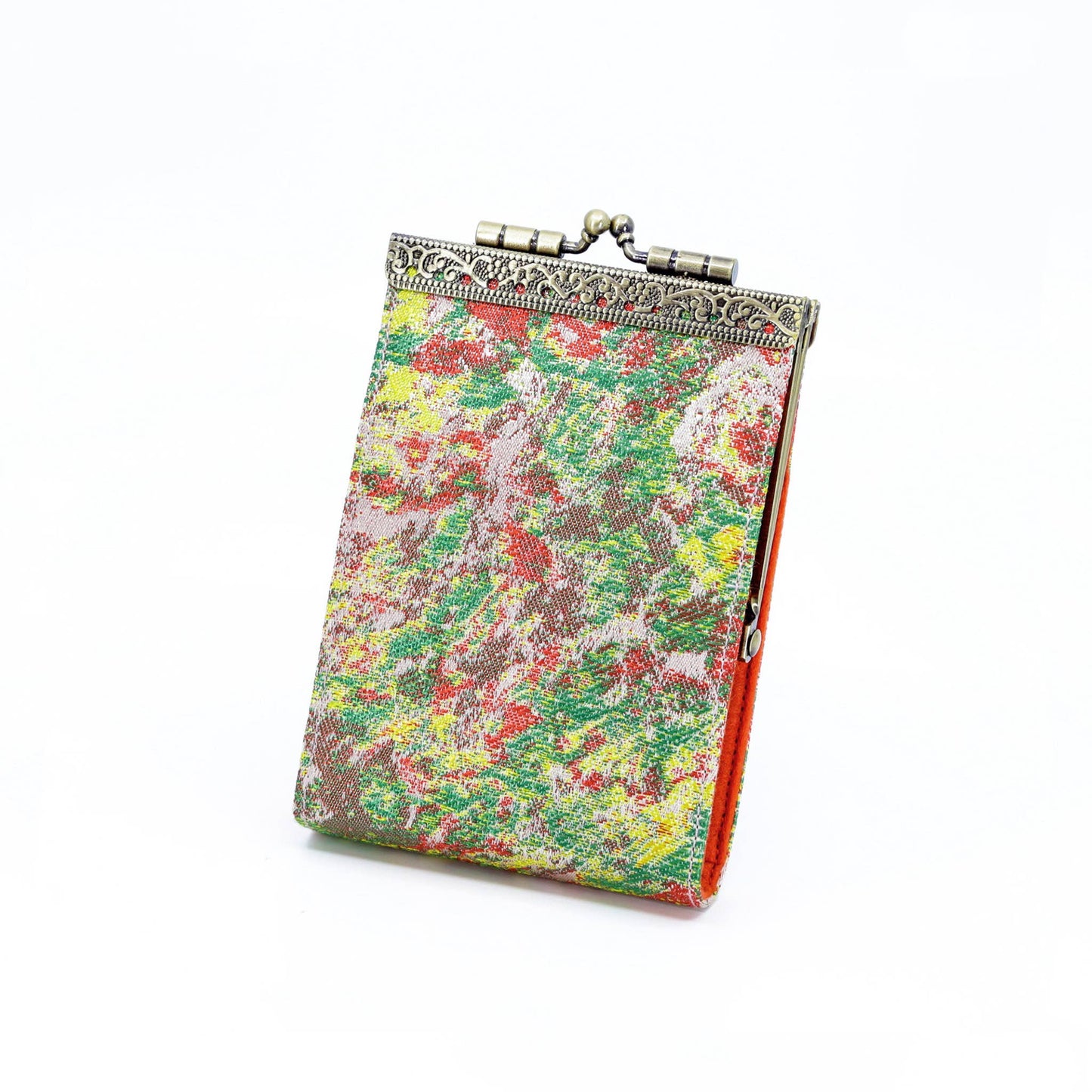 Cathayana - Abstract Pattern Red Green, Brocade Card Holder with RFID