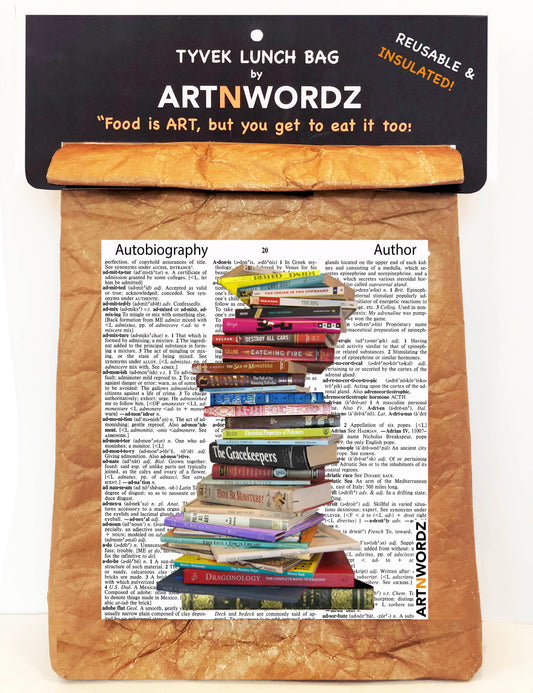 ARTNWORDZ LLC - STACKED BOOKS LUNCH BAG