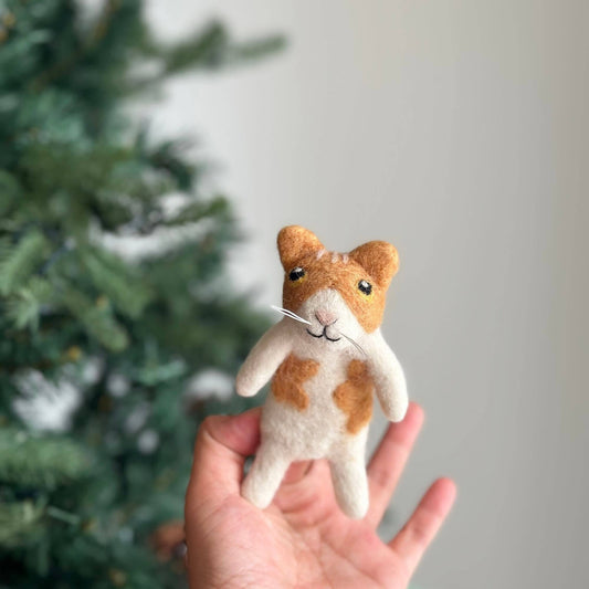 Ganapati - Felt Finger Puppet: "Curly" The Ginger Cat