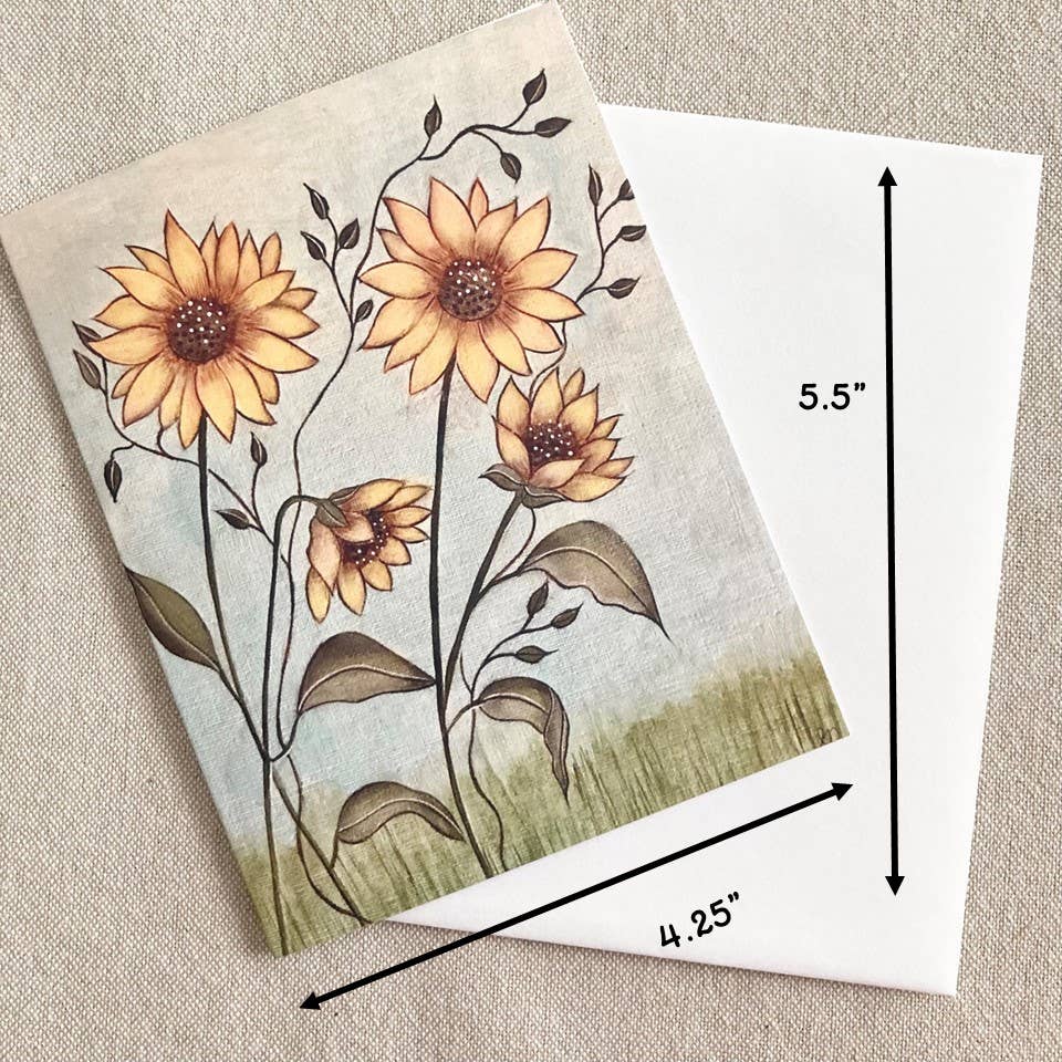 Artwork by Sandra Naufal - Sunflowers Notecard