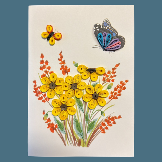 The Upcycled Paper Company Butterfly Quilled Greeting Card