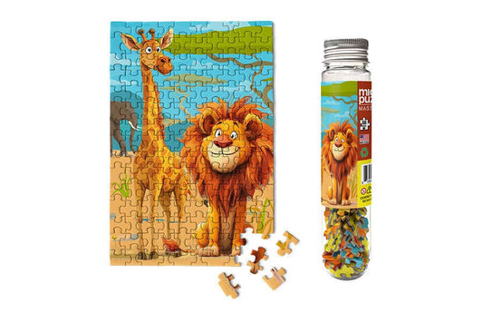 Micro Puzzles - Tall And Proud - Lion Giraffe Elephant Zoo Safari Africa