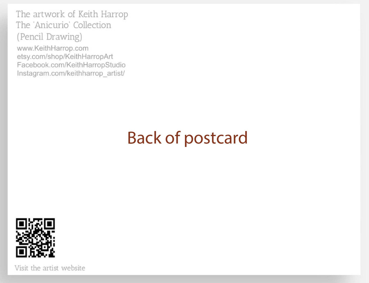 Keith Harrop - Pencil Art - Postcard. Bear.  