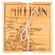 Load image into Gallery viewer, Totally Bamboo - Michigan Puzzle 4-Pc. Coaster Set with Case
