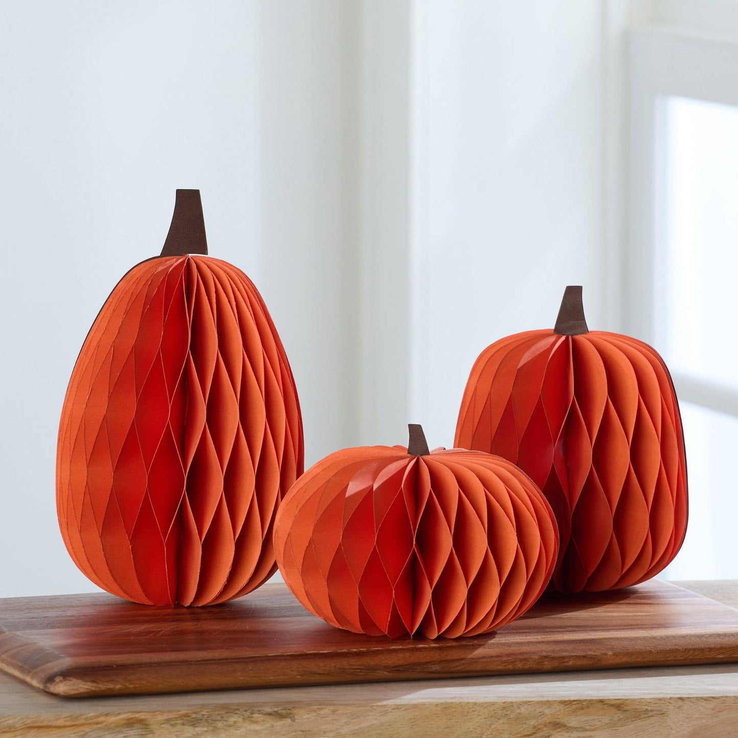 Your Heart's Content - Honeycomb Pumpkin Autumn Shelf Sitter, Halloween Table, Cat