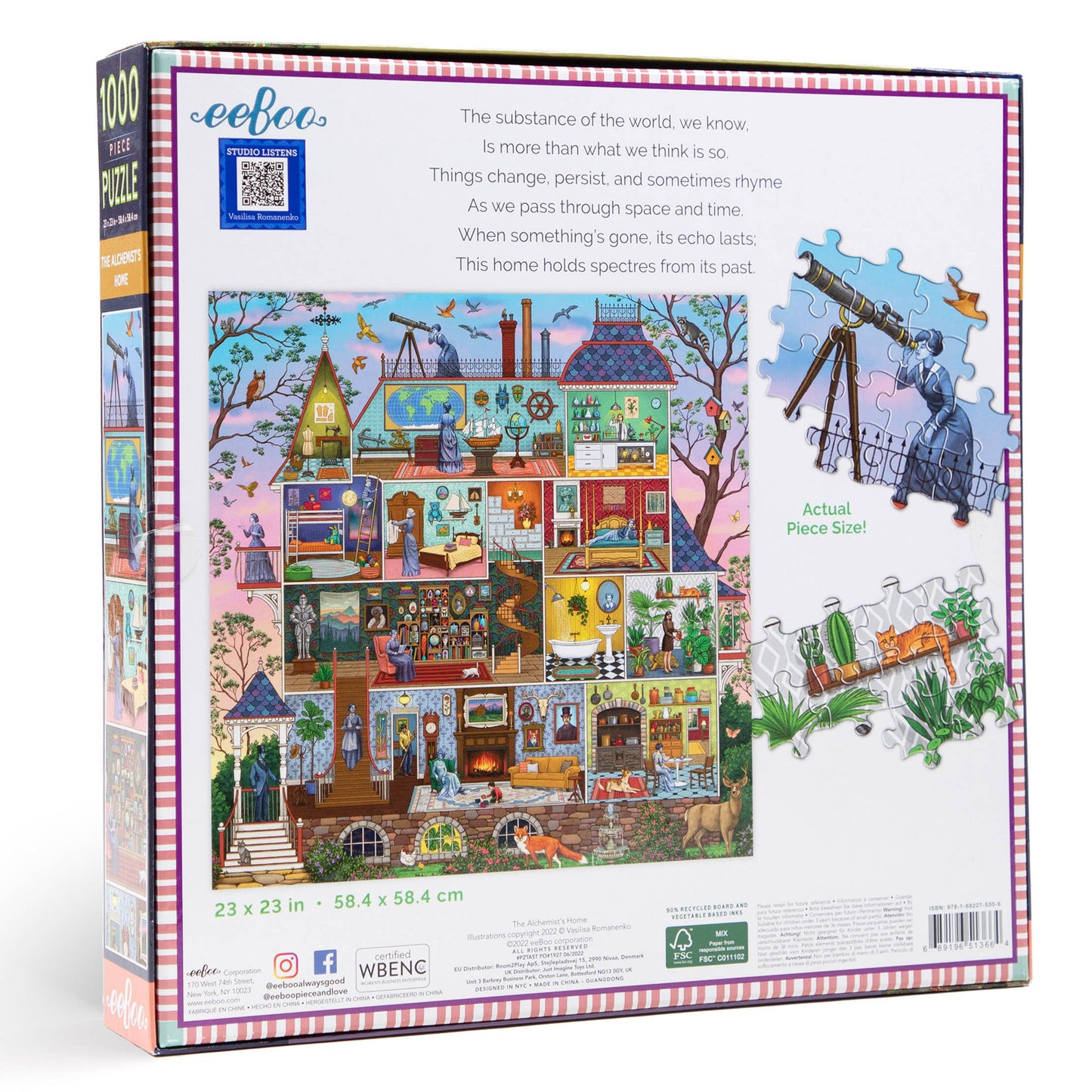 eeBoo - The Alchemist's Home 1000 Piece Square Adult Jigsaw Puzzle