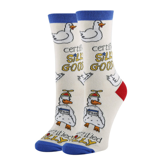 Sock It Up Silly Goose  Women's Cotton Crew Socks