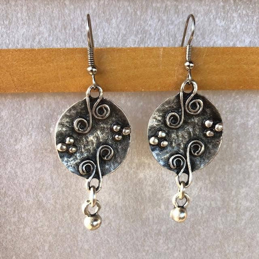 Volare -  Ottoman Design Dangle Earring, silver plated