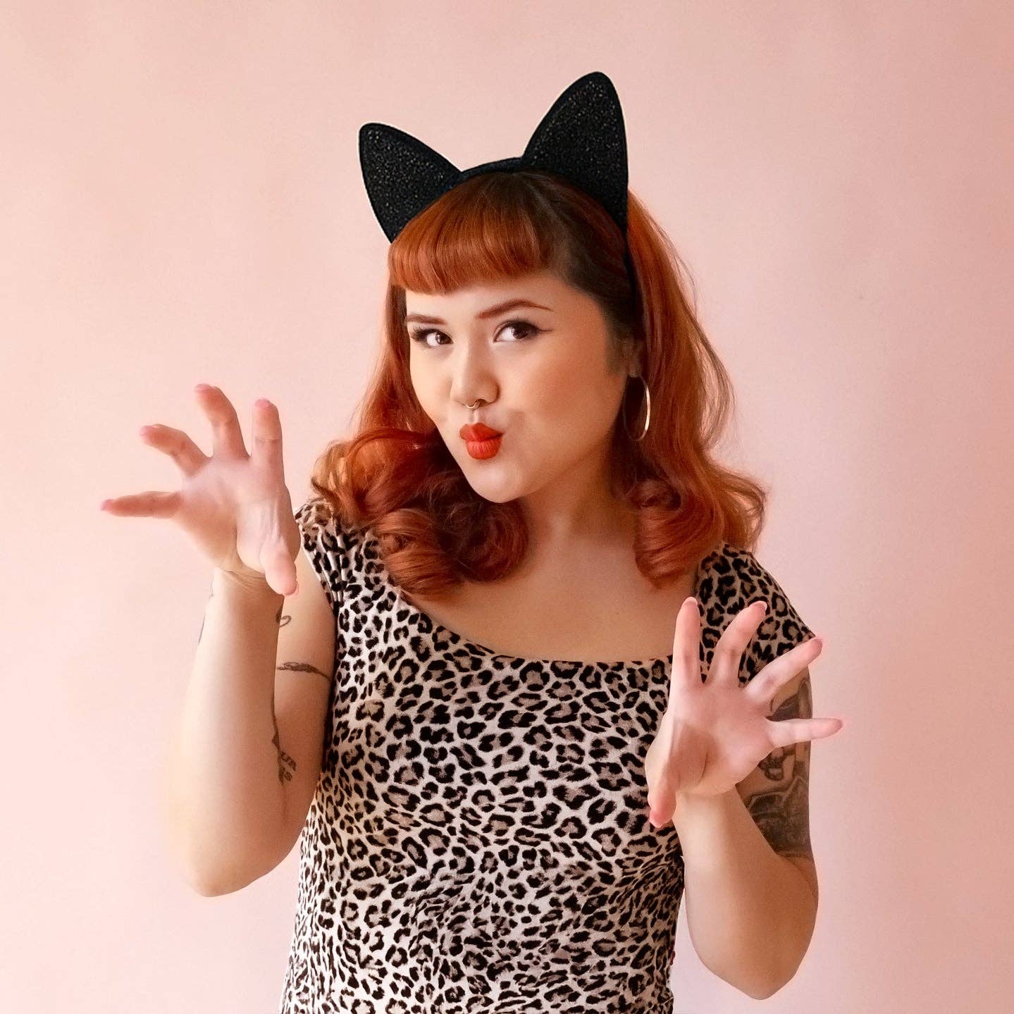 Sunshine Studios - Luxe Cat Ears | Black Sparkle | Halloween