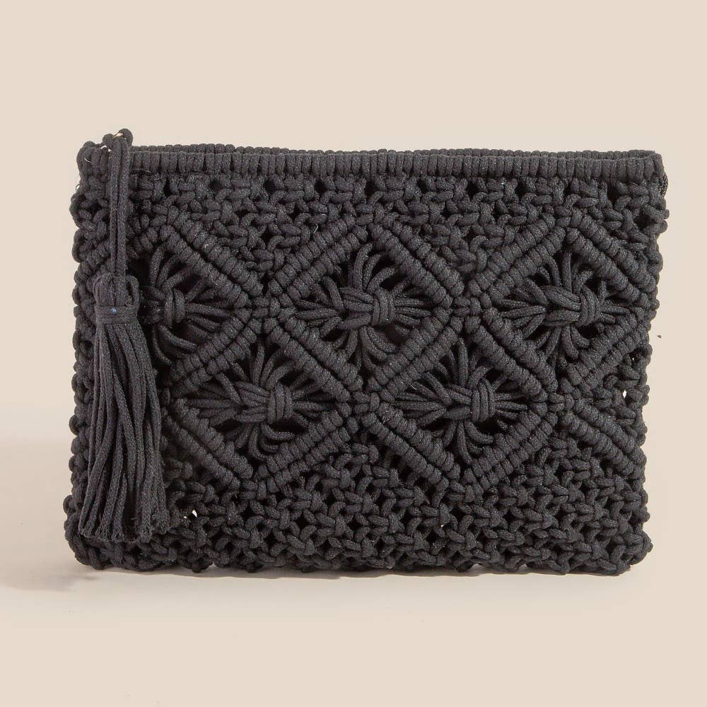 Anarchy Street - Crochet Clutch Tassel Bag