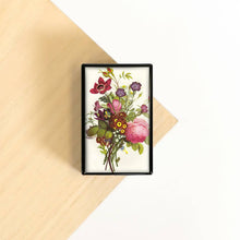 Load image into Gallery viewer, Lucy Lu Designs - Vintage Botanical Cabbage Rose Pansy Jonqui l Slide Box with Wooden Matches

