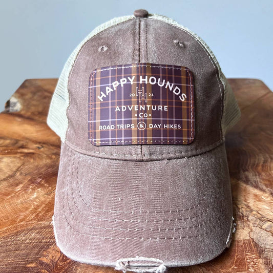 Poppy & Lou - Happy Hounds Patch Distressed Trucker Hat