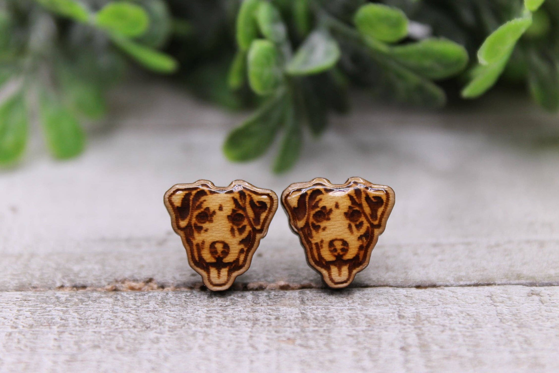 Hylidae Boutique - Jack Russell Terrier Dog Breed  Wood Stud Earrings