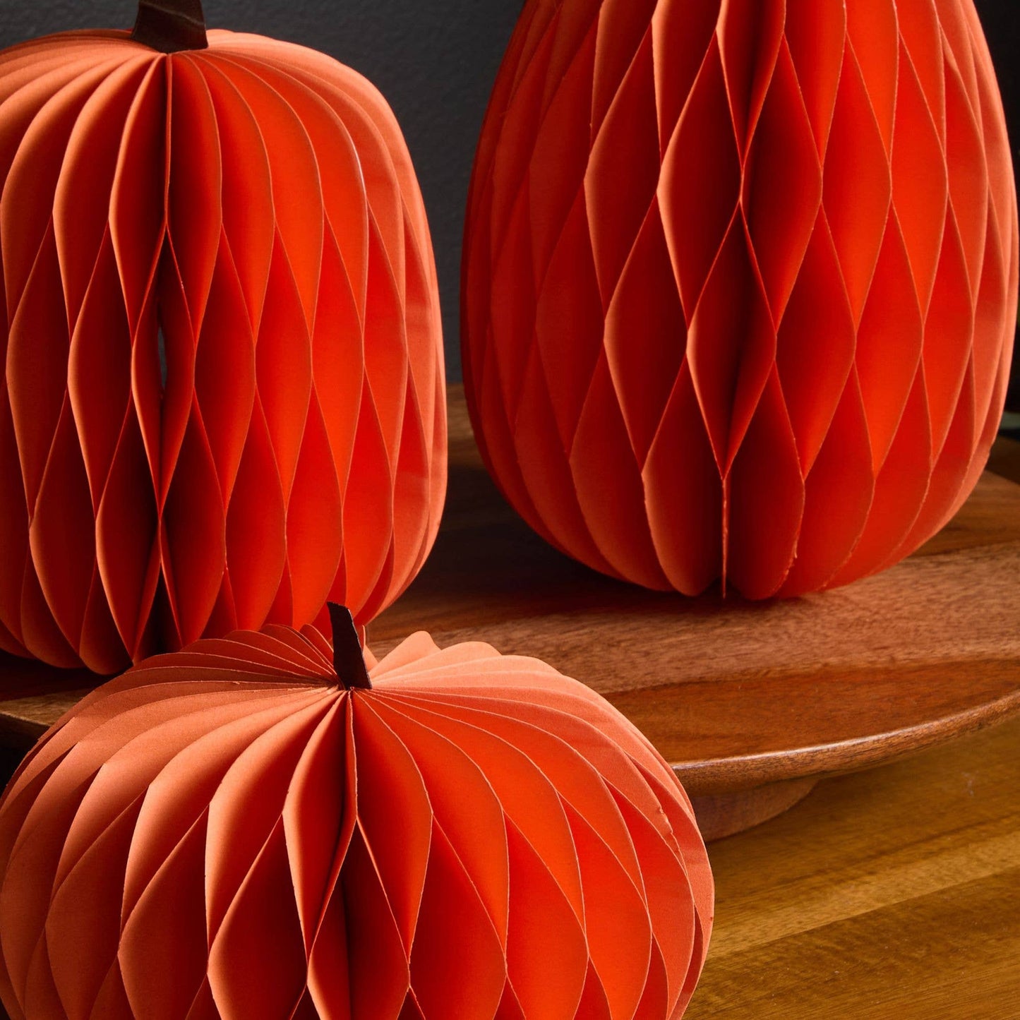 Your Heart's Content - Honeycomb Pumpkin Autumn Shelf Sitter, Halloween Table, Cat