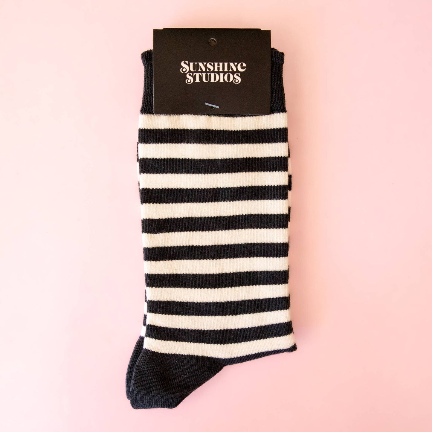 Sunshine Studios - Striped Crew Socks | Black | Halloween