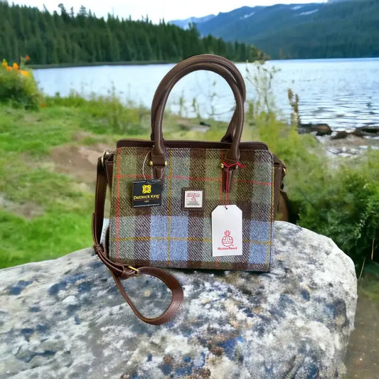 Patrick King Woollen Company - Harris Tweed Double Handle Tote - Dark Brown