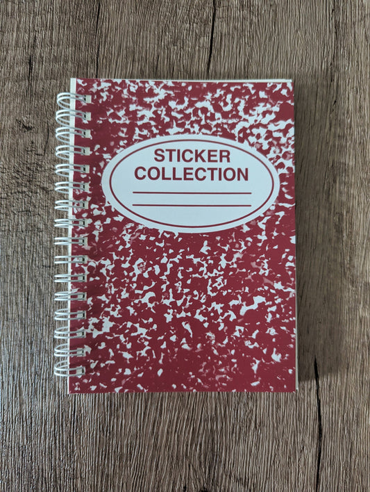 The Sadsquatch - Red Composition Notebook - Reusable Sticker Book - 50 Pages