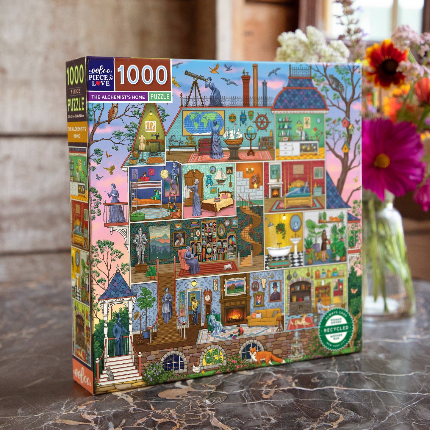 eeBoo - The Alchemist's Home 1000 Piece Square Adult Jigsaw Puzzle