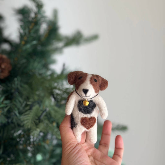Ganapati - Felt Finger Puppet: Jack Russell Terrier Dog