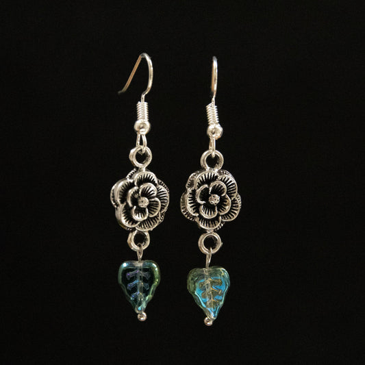 JAC Jewelry Designs - Rose and Leaf Earrings