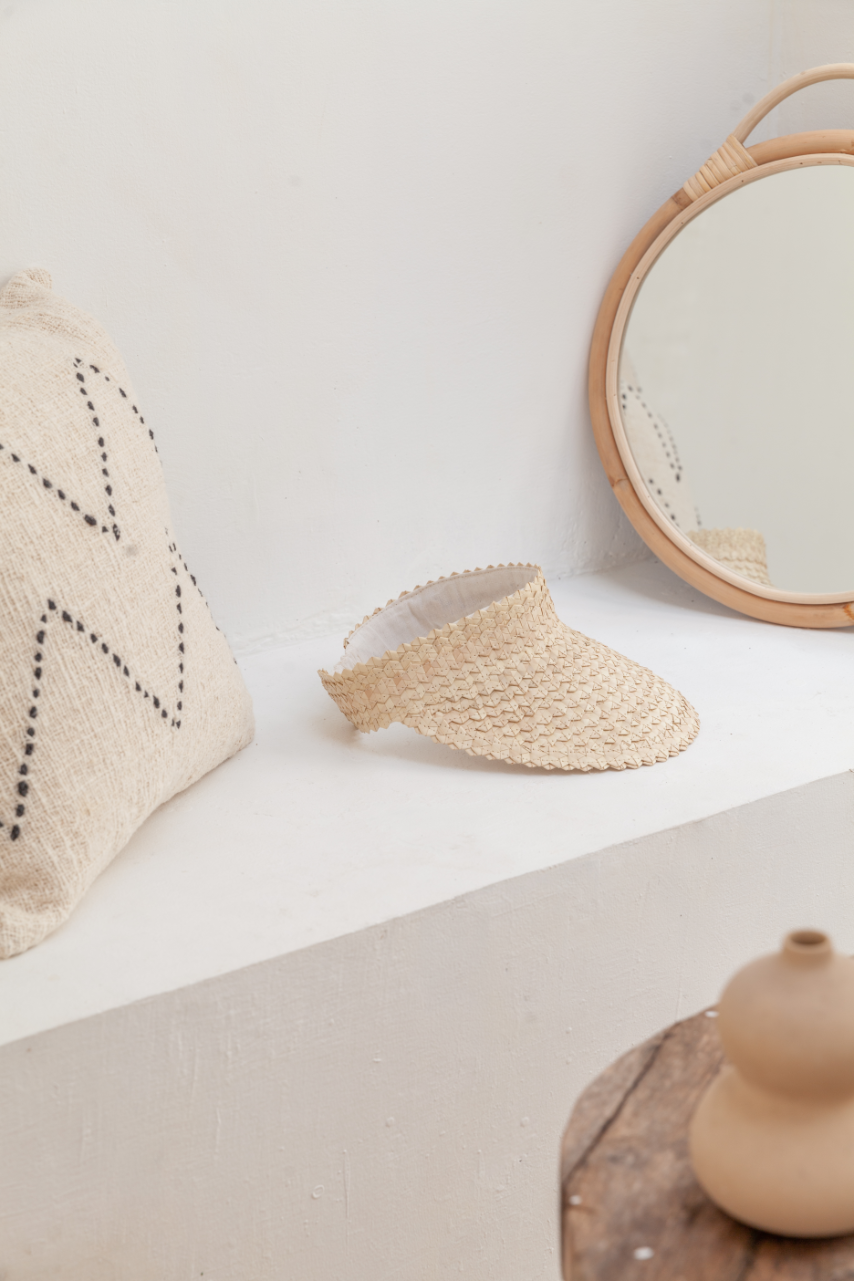 Village Thrive - Rattan Sun Visor in Blonde