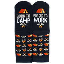 Load image into Gallery viewer, Lavley - Born To Camp, Forced To Work Socks
