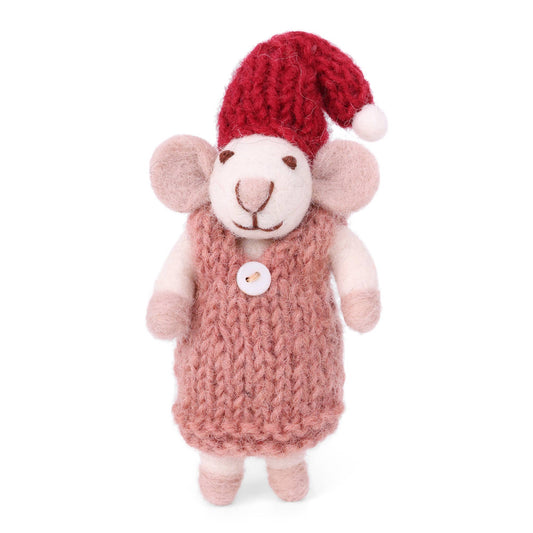 Gry and Sif - White Mouse w/Dusty Red Dress