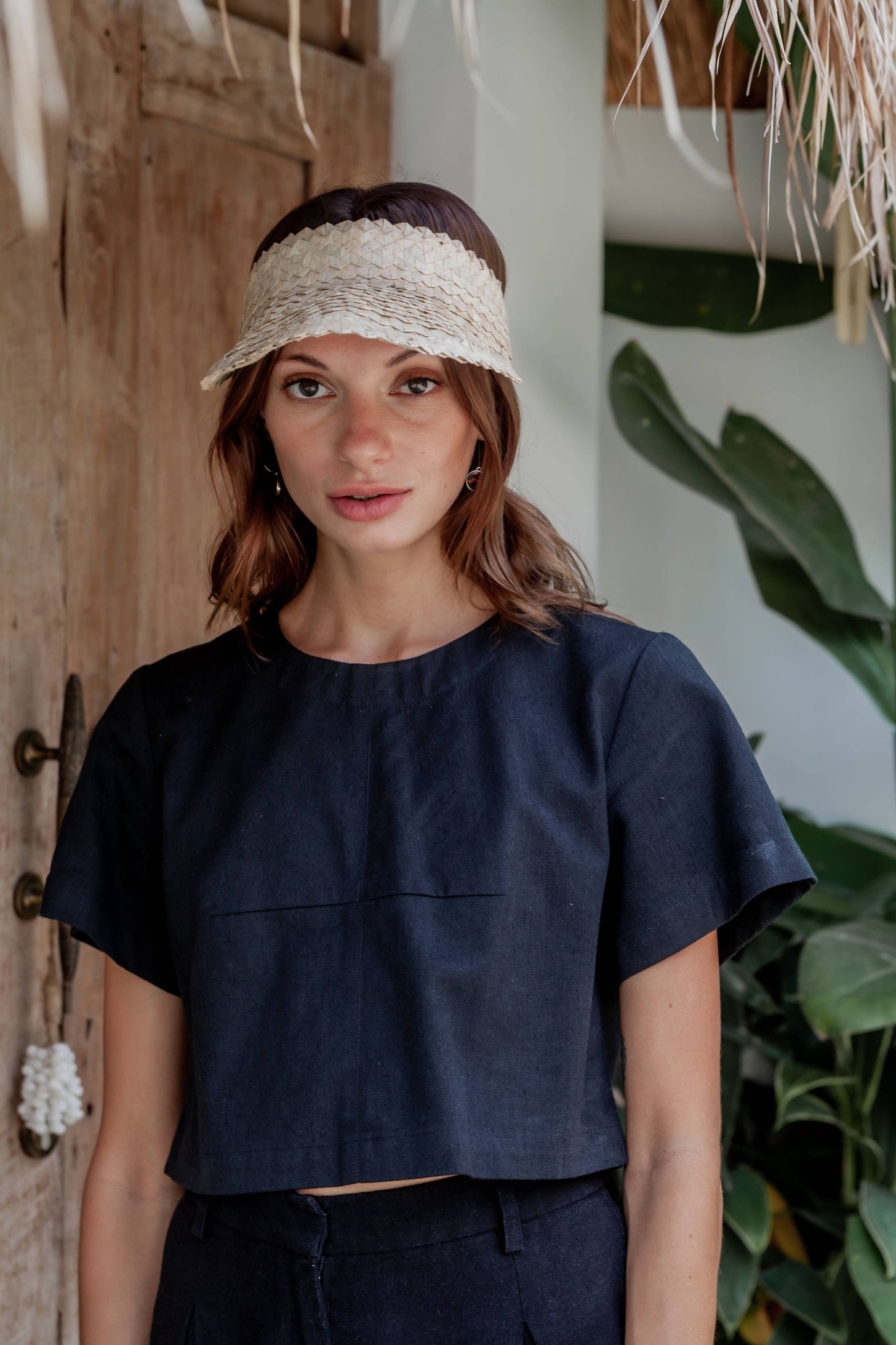 Village Thrive - Rattan Sun Visor in Blonde