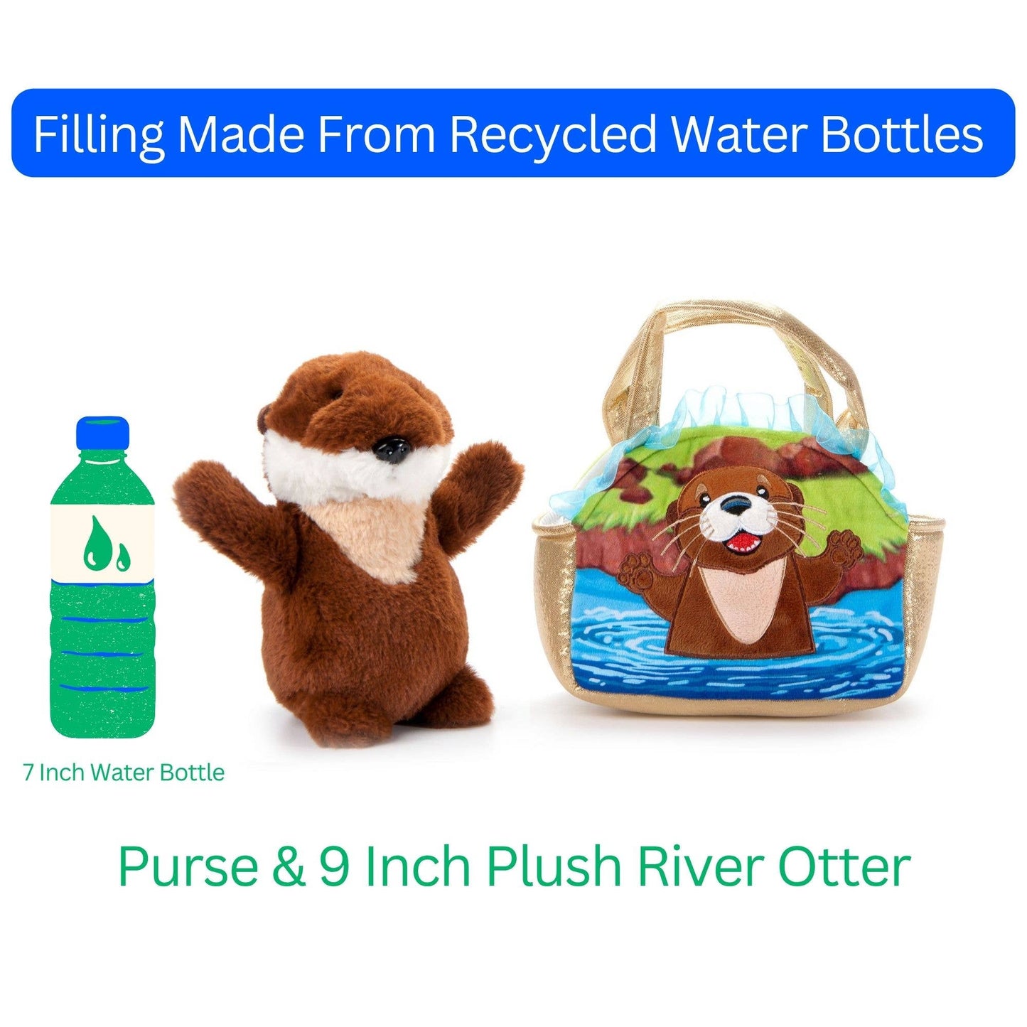 The Petting Zoo - Plush Animal Set with Purse -  River Otter