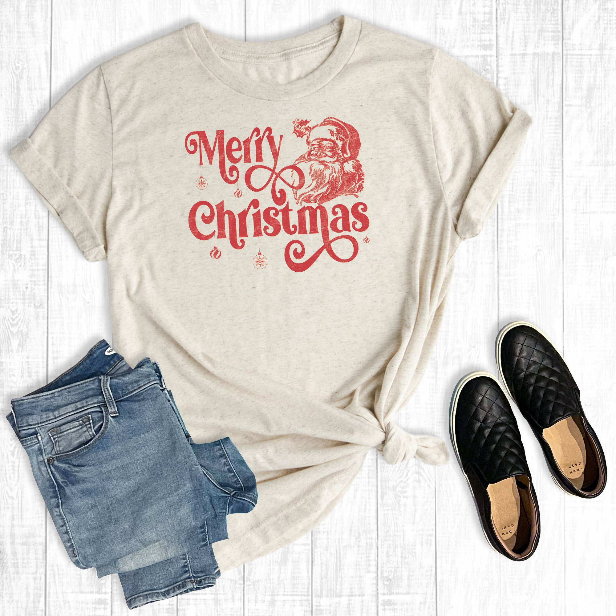 The Way Down South - Vintage Merry Christmas Santa T-Shirt