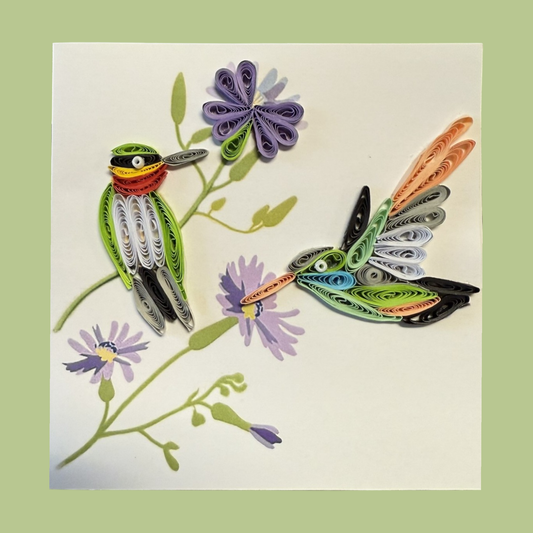 The Upcycled Paper Company - Hummingbird Quilled Greeting Card