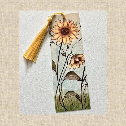 Artwork by Sandra Naufal - Sunflowers Bookmark