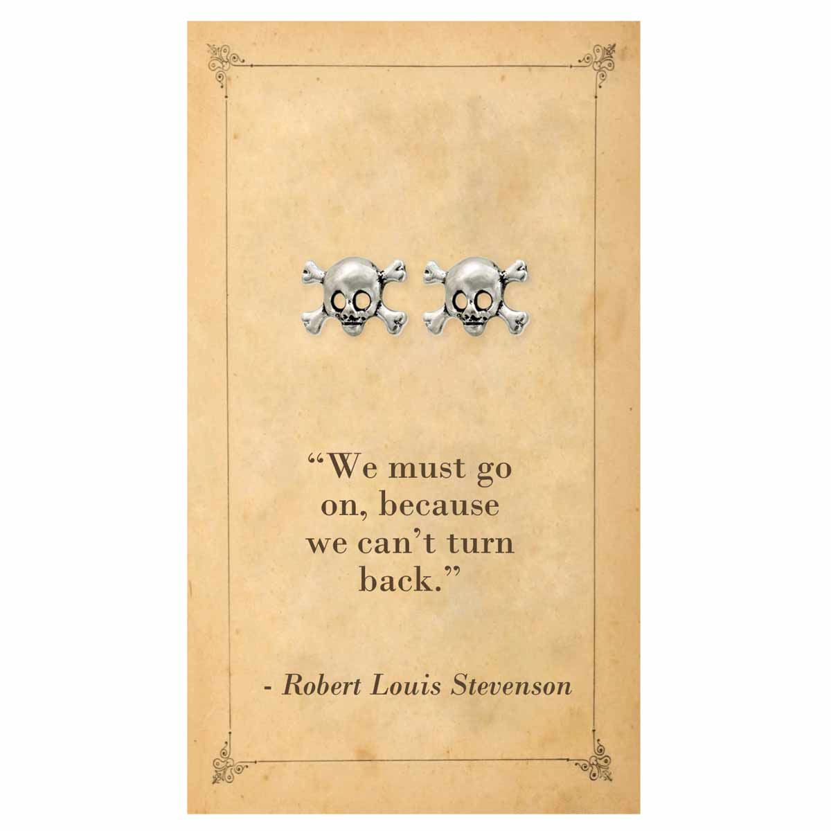 ZAD - Literary Quotes Skull Post Earrings