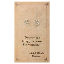 Load image into Gallery viewer, ZAD - Literary Quote Peace Post Earrings
