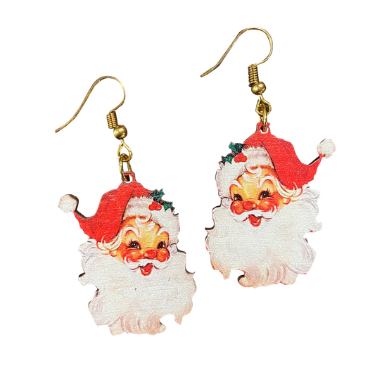 Buy Socks You All - Vintage Santa Holiday Earrings