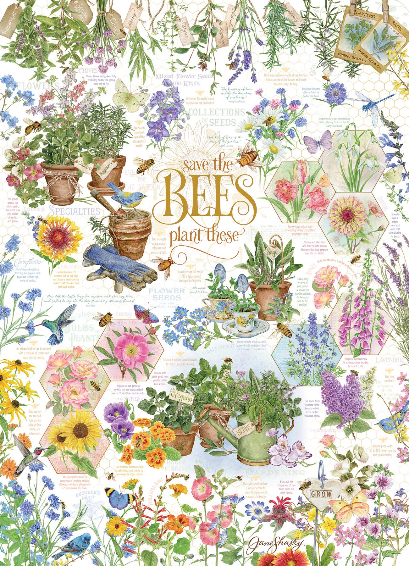 Outset Games and Cobble Hill Puzzles - Save the Bees 1000pc puzzle