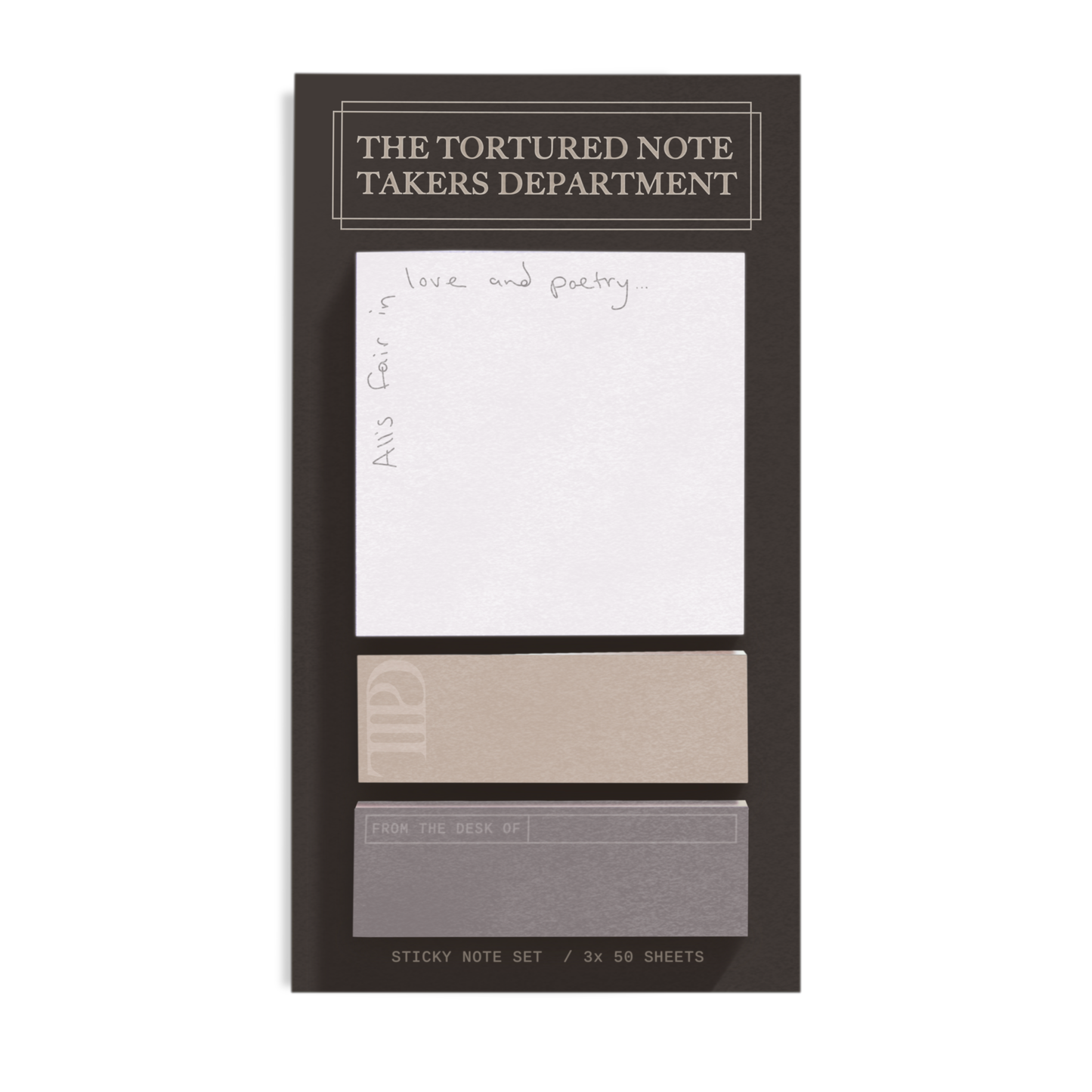 Shop Trimmings - The Tortured Note Takers Department Sticky Note Set