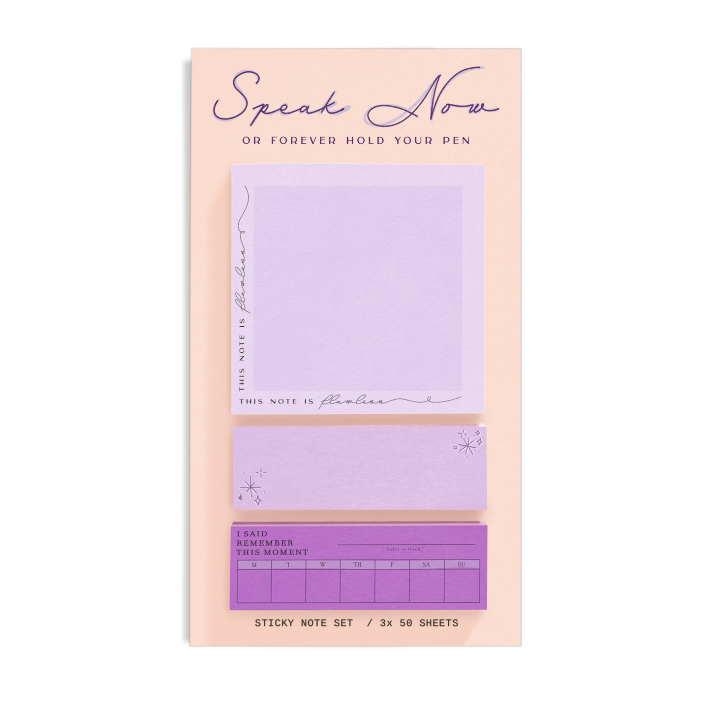 Shop Trimmings - Speak Now or Forever Hold Your Pen Sticky Note Set