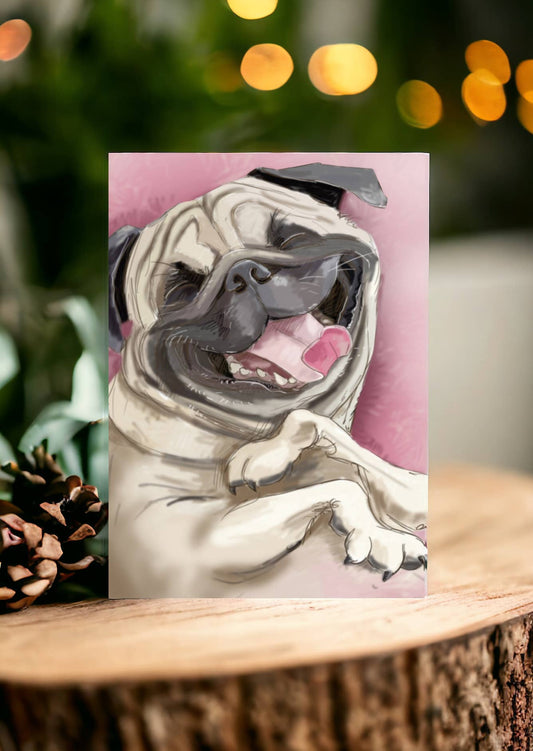 Mark Ludy Art Books & Games - Laughing Pug  Greeting Card