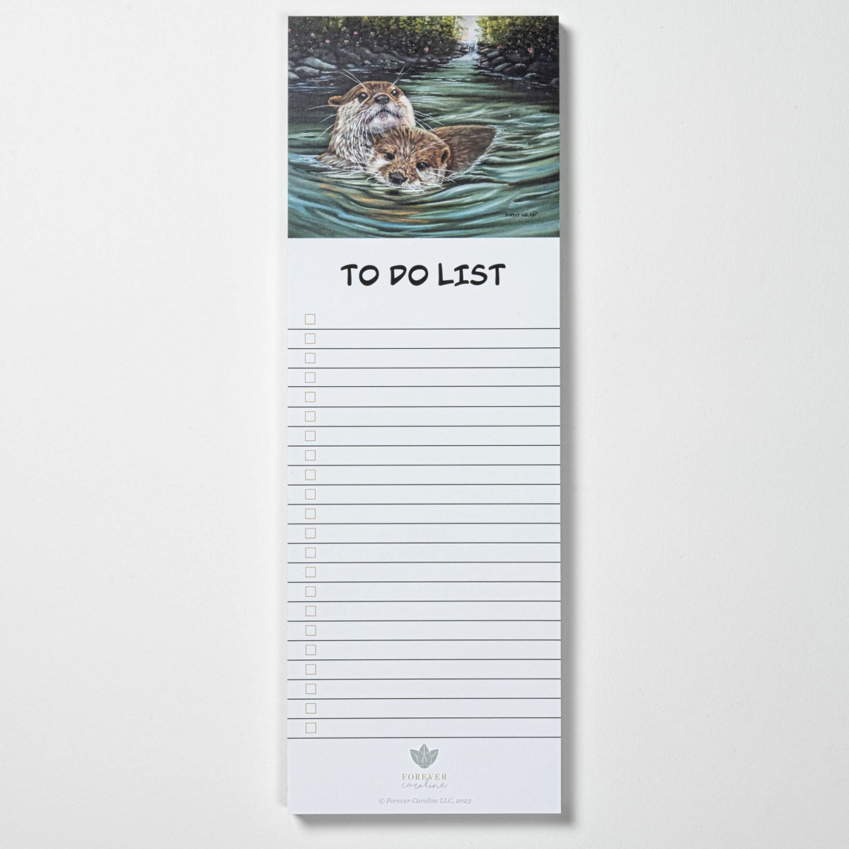 Forever Caroline LLC - Magnetic Notepad w/ Otters Artwor | Cute Wildlife Memo Pad