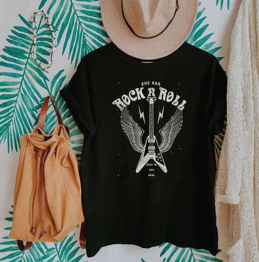 Oat Collective - She Has Rock N Roll Deep In Her Soul  Graphic T-Shirt