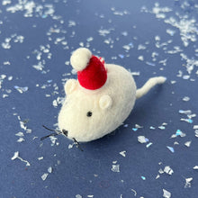 Load image into Gallery viewer, Ornaments 4 Orphans - Mouse with Red Hat Tufted Wool Christmas Ornament
