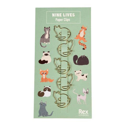 Rex London - Cat Paper Clips - Nine Lives