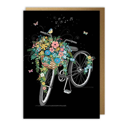 Notes & Queries, Inc. - Flowers Bike Blank Card